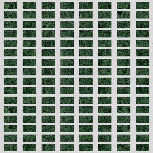 Carreaux de mosaïque en marbre vert PCM0002, dimensions 800 x 800 x 20/30 mm