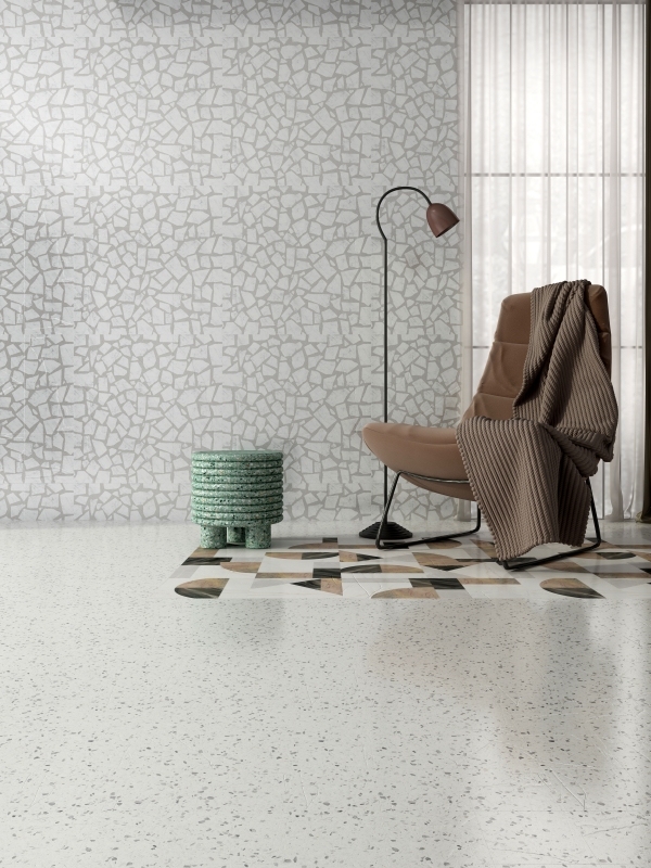 PCM0007 Marble Mosaic Terrazzo Tiles with White Natural Stone Chips