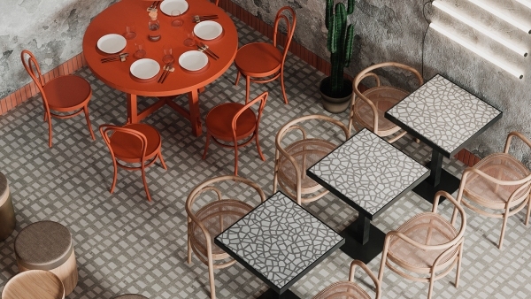 PCM0007 Marble Mosaic Terrazzo Tiles with White Natural Stone Chips