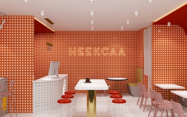 PCM0014 Orange Marble Mosaic Tiles Cement Based Terrazzo & Natural Stone Chips