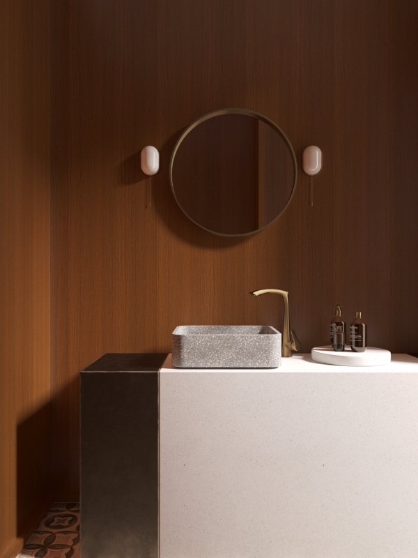 MX001 Cement Base Terrazzo Counter top Basin Colors Changeble