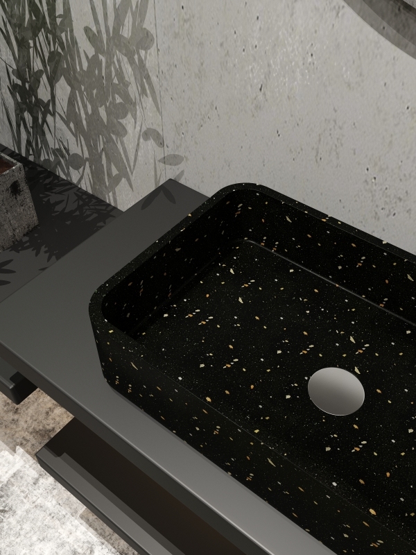 MX004 Cement Terrazzo Countertop Basins for Hotel & Villa Usage