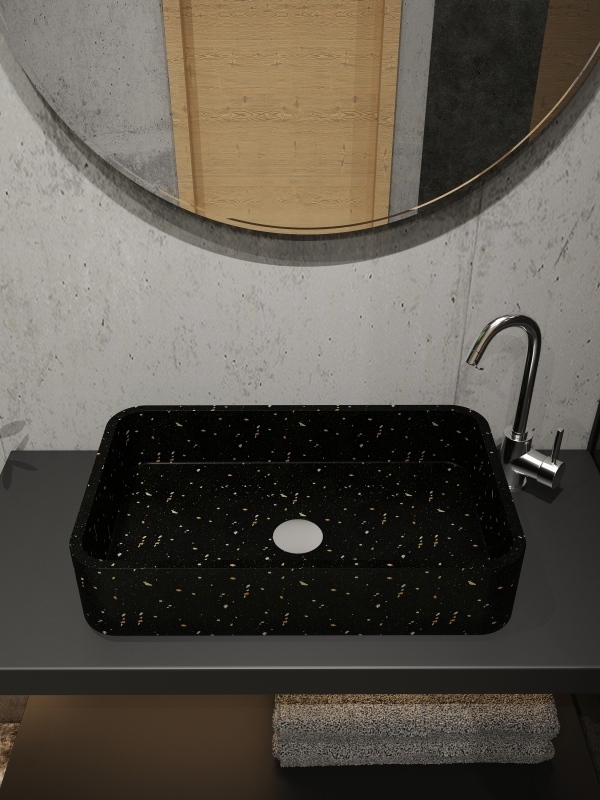 MX004 Cement Terrazzo Countertop Basins for Hotel & Villa Usage
