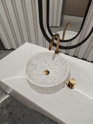 MX005 Stone Basins Countertop Basin for Apartment & Shopping Mall Decoration