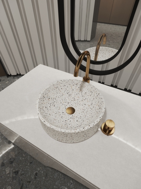 MX005 Stone Basins Countertop Basin for Apartment & Shopping Mall Decoration