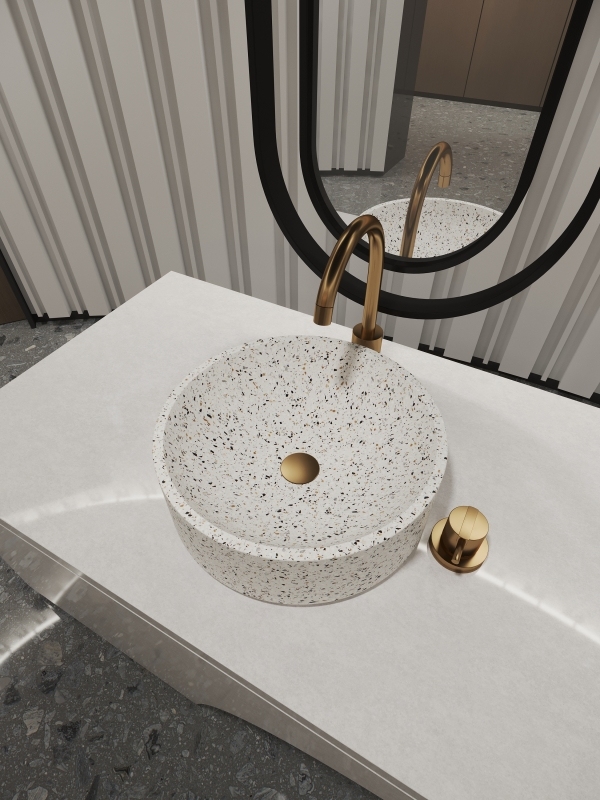 MX005 Stone Basins Countertop Basin for Apartment & Shopping Mall Decoration