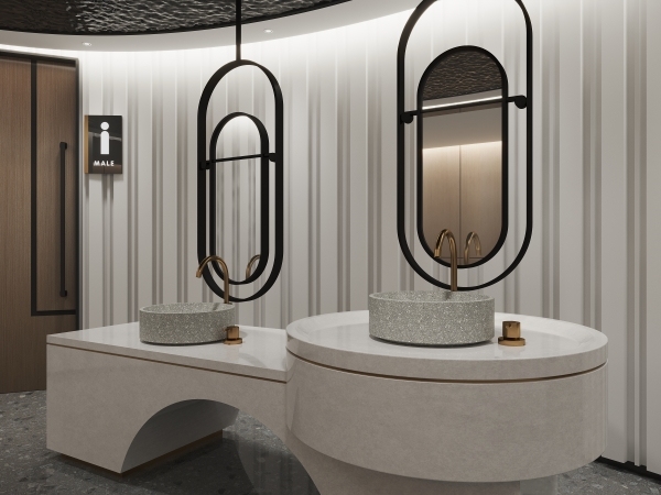 MX005 Stone Basins Countertop Basin for Apartment & Shopping Mall Decoration