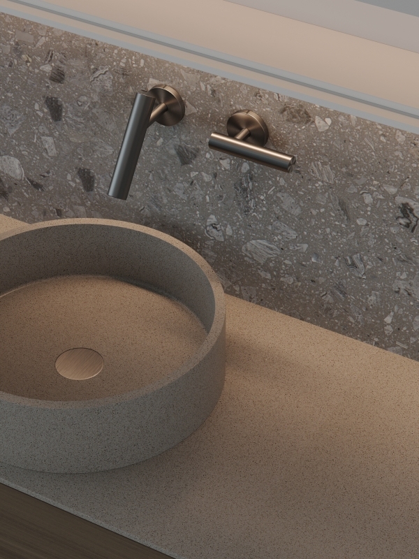 MX006 Wholesale Waterproof Terrazzo Stone Basins Countertop Basin
