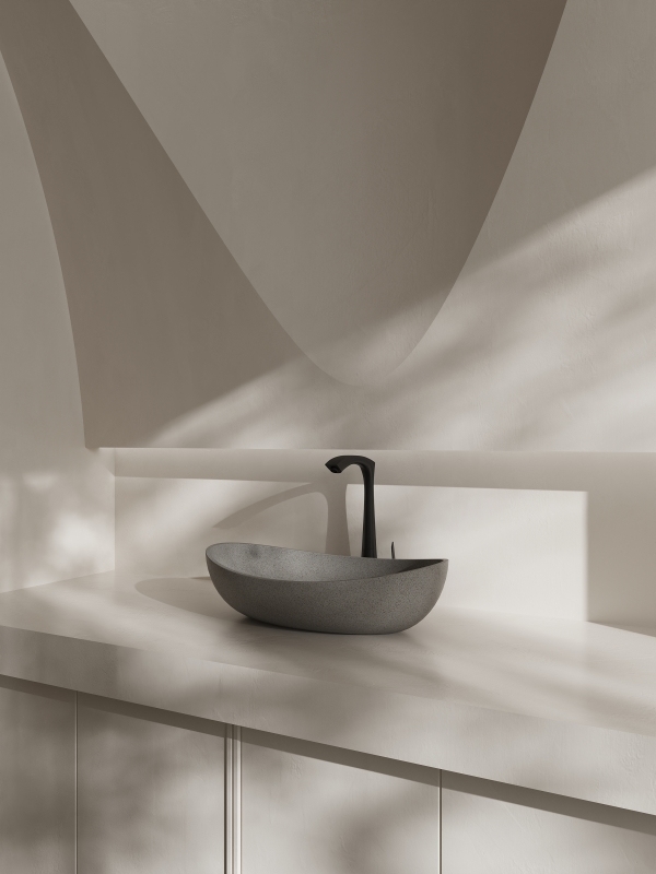 MX017 Produits de salle de bain en terrazzo : vasques à poser au design moderne
