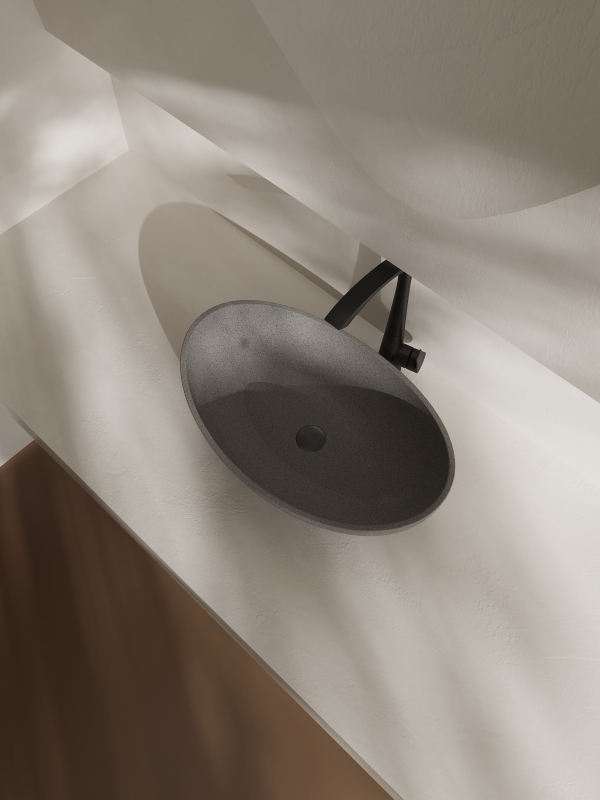 MX017 Produits de salle de bain en terrazzo : vasques à poser au design moderne