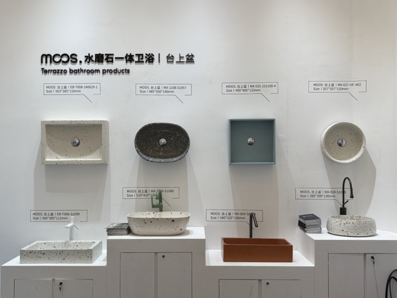 MX017 Produits de salle de bain en terrazzo : vasques à poser au design moderne