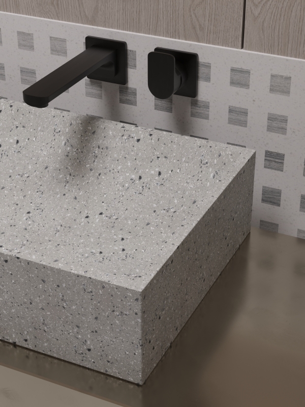 MX026 Wholesale Retail Acceptable Stone Basins Terrazzo Countertop Basin