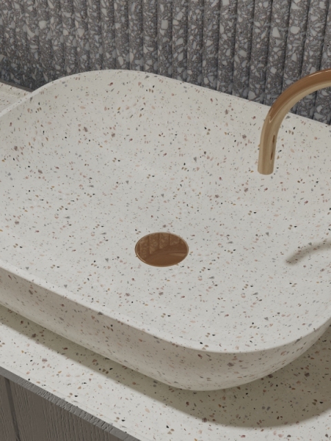 MX1105 High-end Series Basins Terrazzo Countertop Basin for Outdoors and Indoore