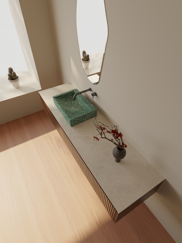 EB-T006 New Design Terrazzo Stone Washing Basin Countertop Basins
