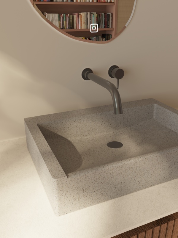 EB-T006 New Design Terrazzo Stone Washing Basin Countertop Basins