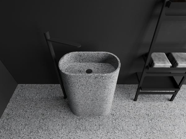 ML009 Factory Direct Supply Pedestal Sinks Stone Terrazzo Wash Basin
