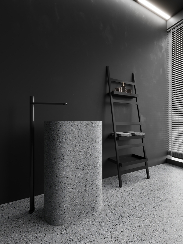 ML009 Factory Direct Supply Pedestal Sinks Stone Terrazzo Wash Basin