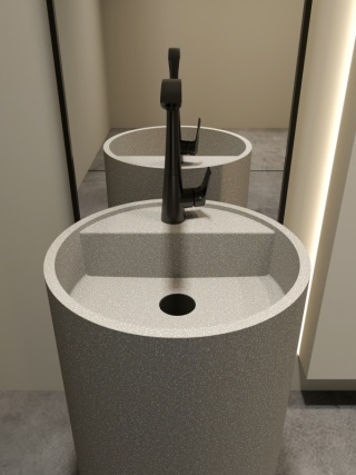 Lavabos de pedestal de piedra terrazo ML003 para baños domésticos