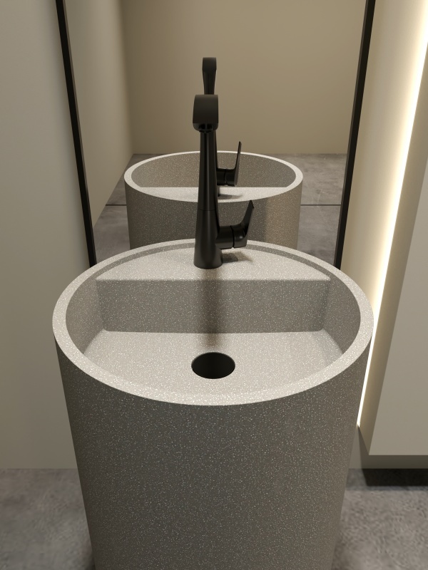 Lavabos de pedestal de piedra terrazo ML003 para baños domésticos