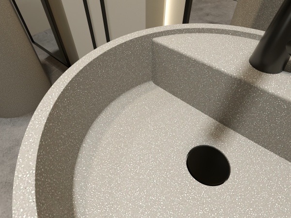 Lavabos de pedestal de piedra terrazo ML003 para baños domésticos