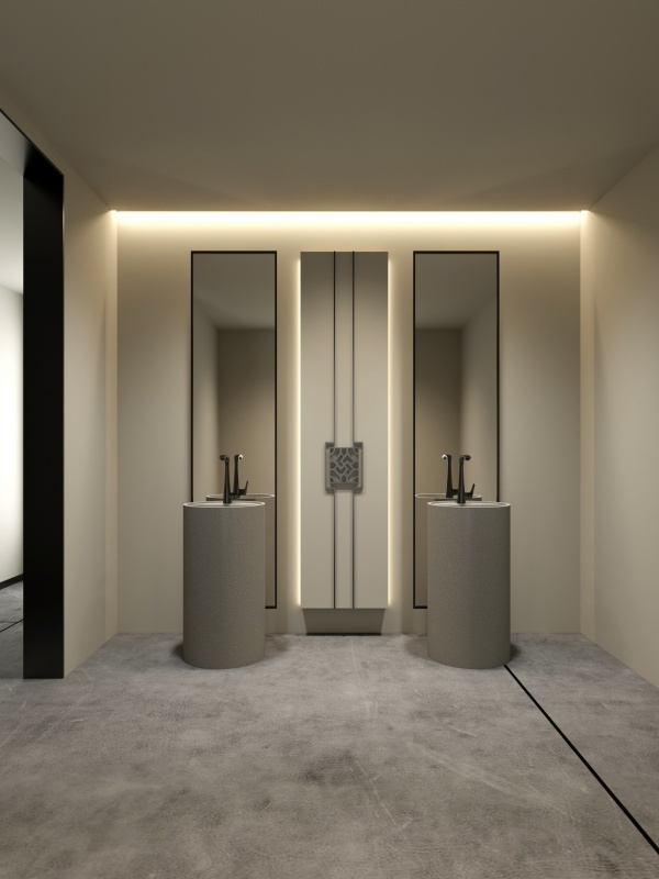 Lavabos de pedestal de piedra terrazo ML003 para baños domésticos