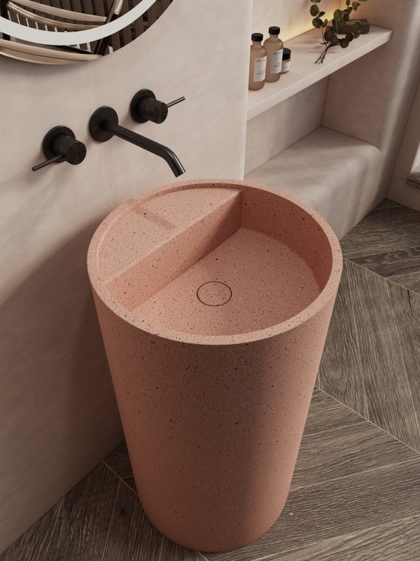 Lavabos de pedestal de piedra terrazo ML003 para baños domésticos
