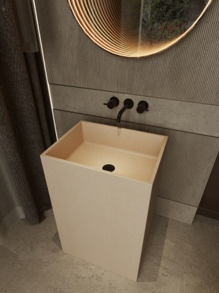 Lavabos de pedestal ML002 con dimensiones de 550*410*850 mm para uso doméstico y proyectos comerciales.