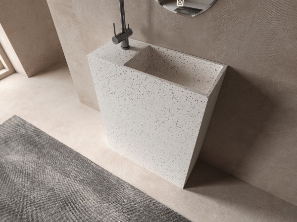 ML010 Modern Pedestal Basins Stone Basins for Villa Apartment Hotel Projects