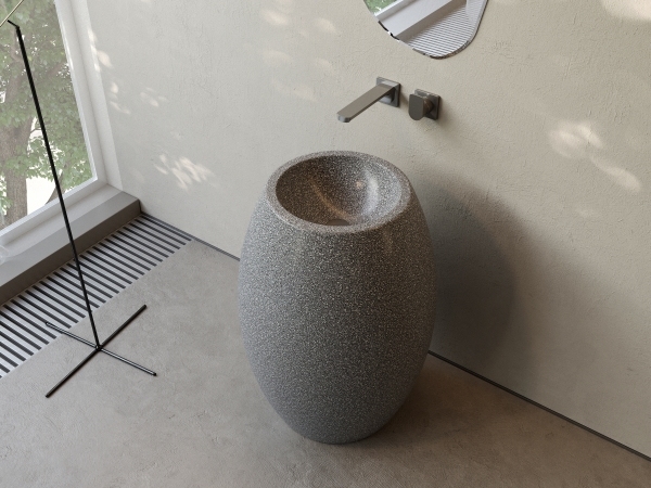 ML008 Lavatórios de Luxo em Pedra Terrazzo com Coluna para Venda por Atacado