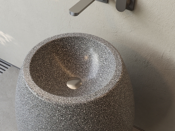 ML008 Lavatórios de Luxo em Pedra Terrazzo com Coluna para Venda por Atacado
