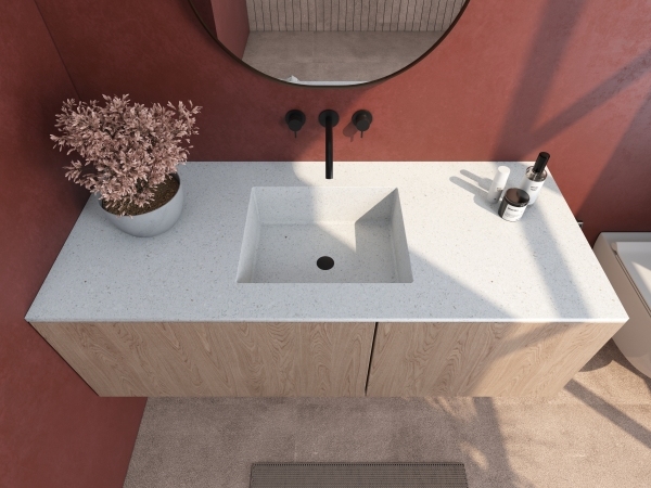 MT009 Integrated Sinks Stone Basins Terrazzo Integrated Countertop Basins