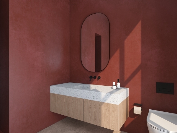 MT009 Integrated Sinks Stone Basins Terrazzo Integrated Countertop Basins