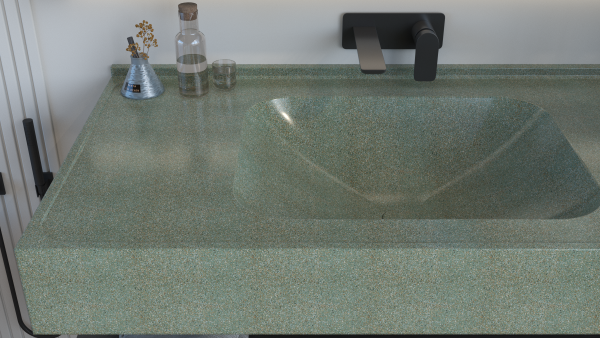 MT007 Cement Terrazzo Stone Integrated Basin Bathroom Hand Wash Basins