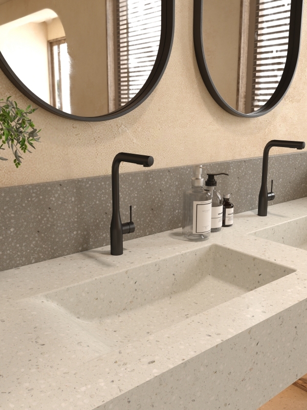 MT016 Artificial Stone Products Hotel Hospital Integrated Basin Sinks