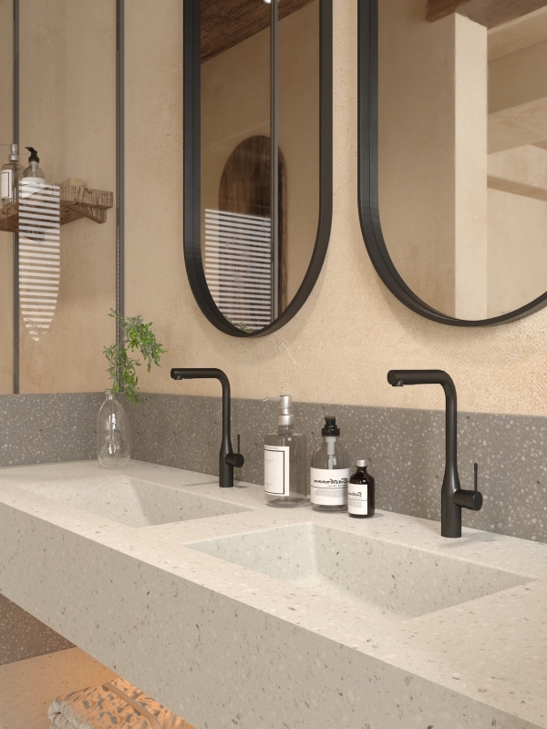 MT016 Artificial Stone Products Hotel Hospital Integrated Basin Sinks