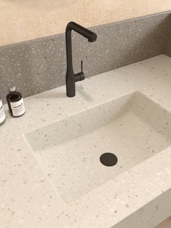 MT016 Artificial Stone Products Hotel Hospital Integrated Basin Sinks
