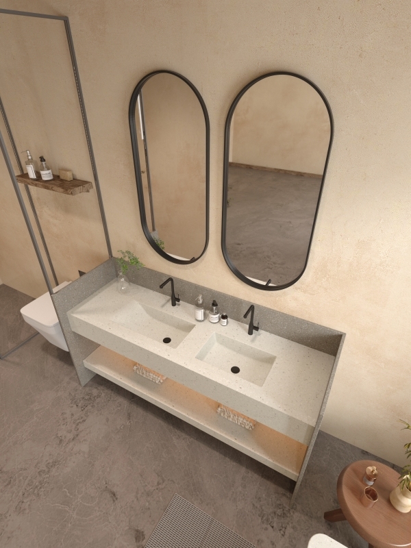 MT016 Artificial Stone Products Hotel Hospital Integrated Basin Sinks