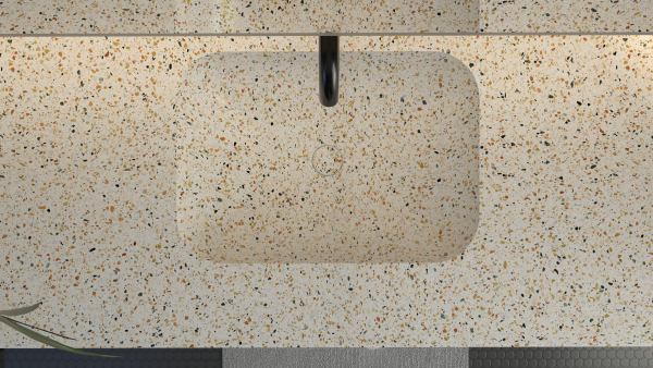 MT017 Hotel Apartment Use Integrated Basins Stone Terrazzo Basins
