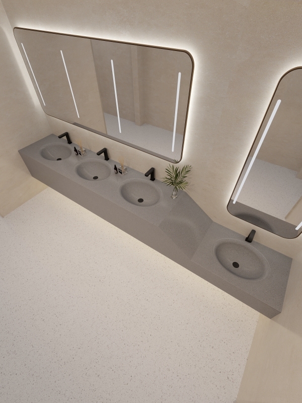 MT024 Home Use Apartment Project Terrazzo Integrated Basins Sinks