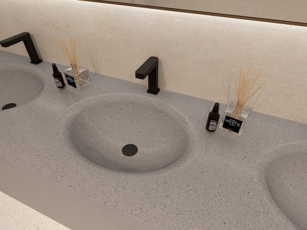 MT024 Home Use Apartment Project Terrazzo Integrated Basins Sinks