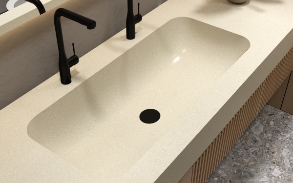 MT012 Wholesale Basins Stone Terrazzo Integrated Basin Sinks Cusomization Acceptable