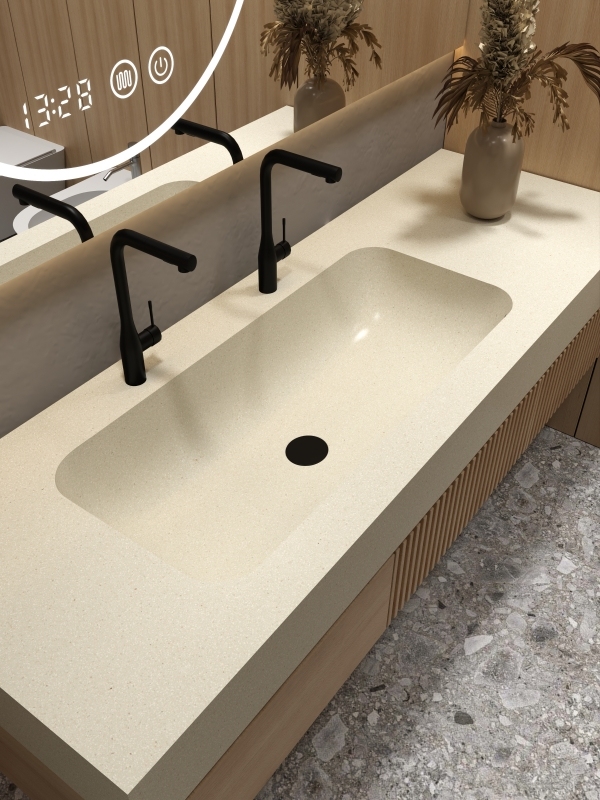 MT012 Wholesale Basins Stone Terrazzo Integrated Basin Sinks Cusomization Acceptable