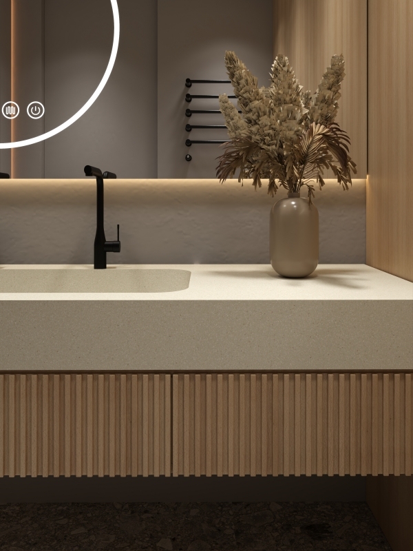 MT012 Wholesale Basins Stone Terrazzo Integrated Basin Sinks Cusomization Acceptable