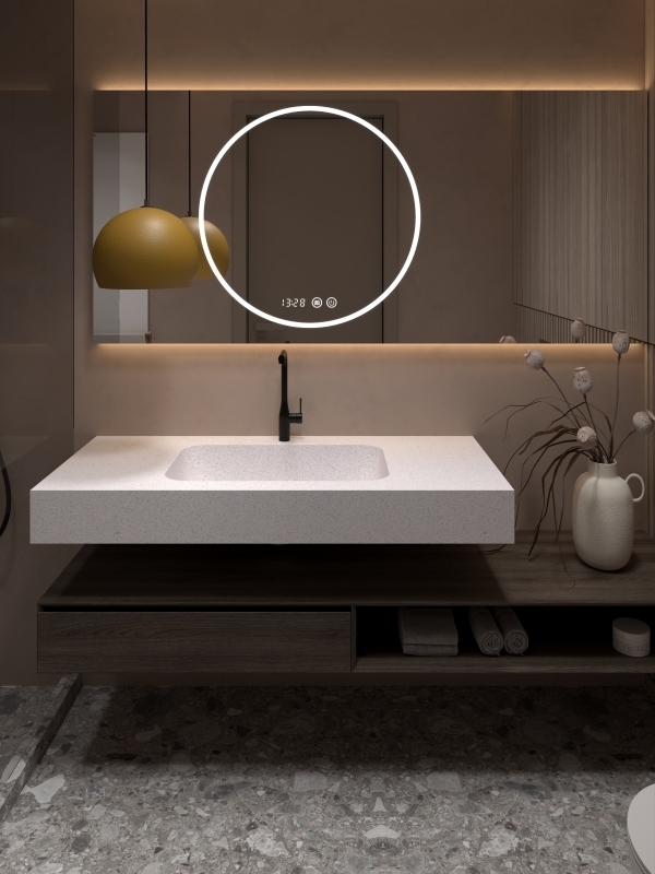 MT013 Cusomized Stone Terrazzo Integrated Sink Basins with Waterproof Surface