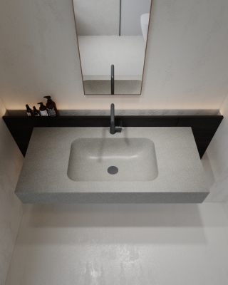 MT013 Cusomized Stone Terrazzo Integrated Sink Basins with Waterproof Surface