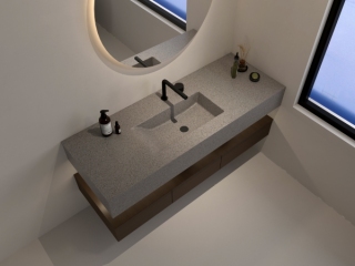 MT015 Terrazzo Single Integrated Sink Undermount Single Basins