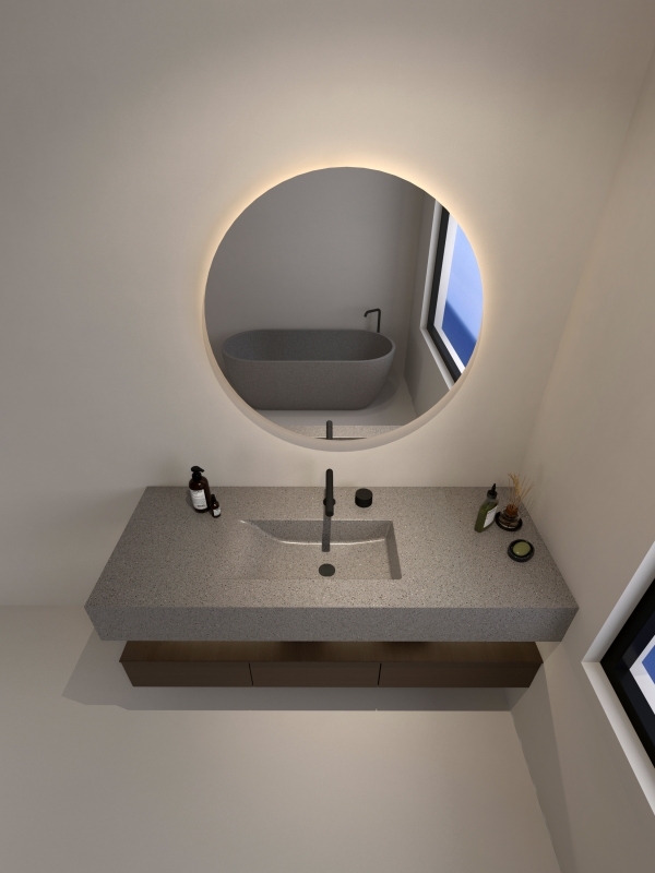 MT015 Terrazzo Single Integrated Sink Undermount Single Basins