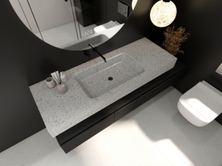 MT160 Terrazzo Integrated Undermount Basins for Villa & Hotel Projects