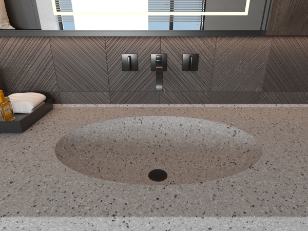 MT005 Durable Integrated Basin Sinks Stone Products for Commercial Projects