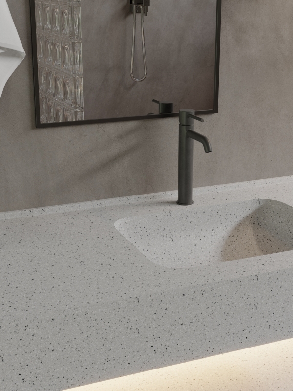 MT001 Fireproof Waterproof Customized Stone Basins Terrazzo Integrated Basin